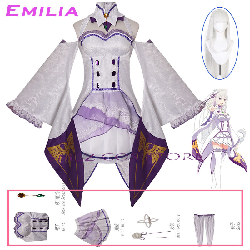 Emilia Cosplay Anime Re Zero K - Cosplay Anime Women recension och pris
