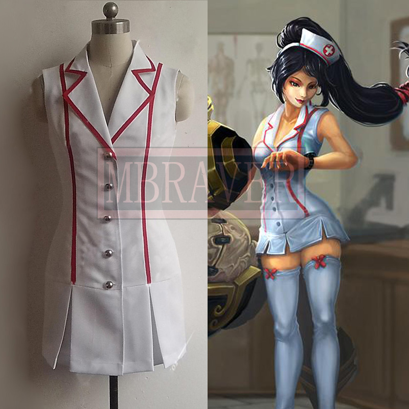 2025 Lol Akali Skin Nurse Hall - Anime Cosplay Nurse recension och pris